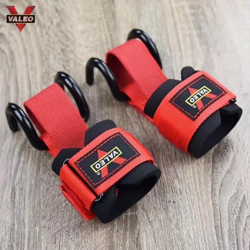 Móc kéo tạ Valeo - Dây kéo lưng có gắn móc hỗ trợ kéo tạ, kéo xà, deadlift - Lifting Straps