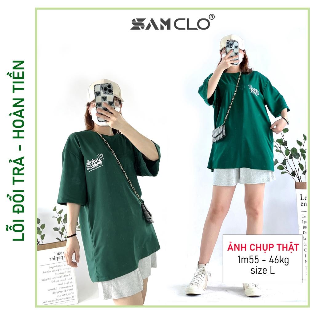 Áo thun nữ tay lỡ SAM CLO freesize phông form rộng dáng Unisex - áo lớp, nhóm, couple in chữ UNDER BROKEN