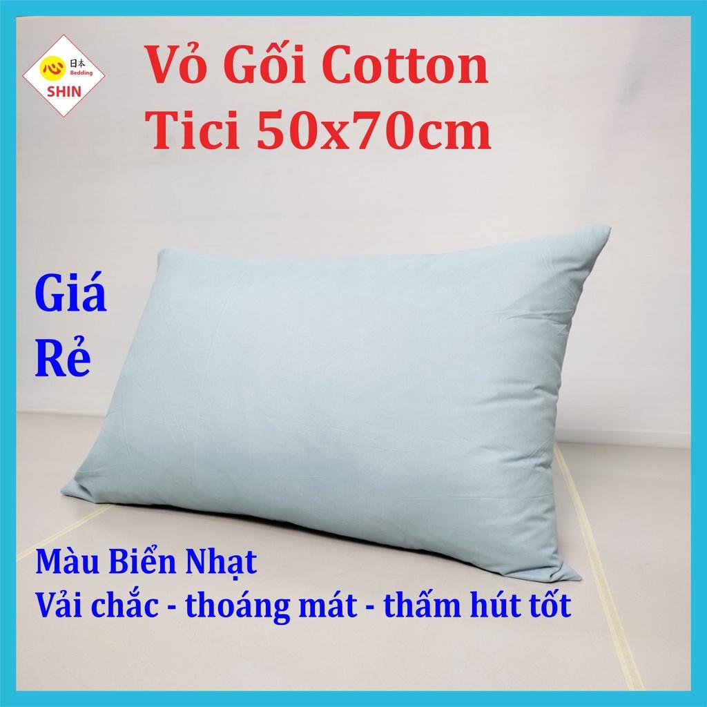 Vỏ gối ngủ cotton tici 50x70cm giá siêu rẻ nhiều màu đẹp