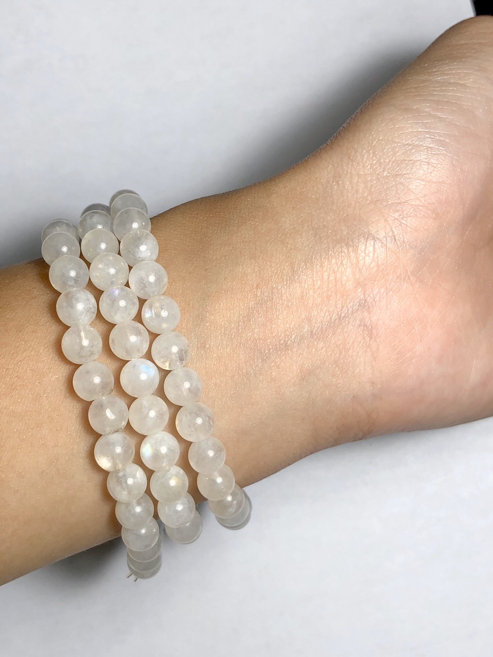 Vòng tay đá Moonstone 6mm quấn 3 vòng