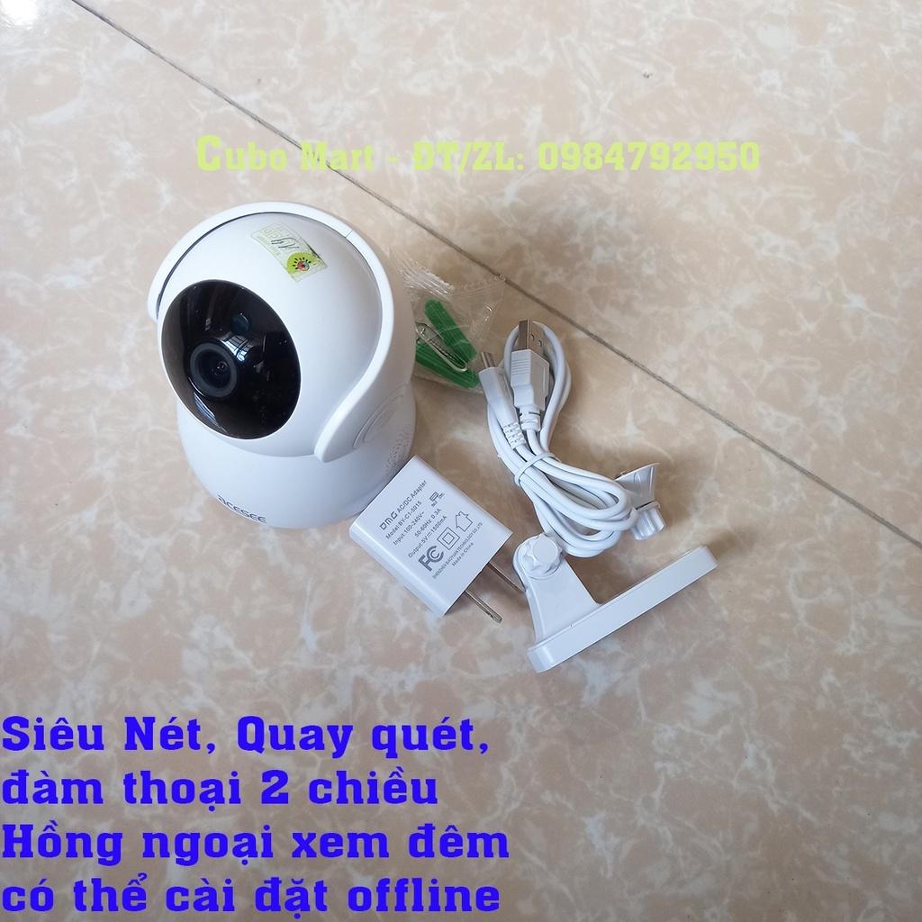 Camera wifi Quay Quét, Đàm Thoại 2 Chiều Loa Cực To, Hình Ảnh Full HD