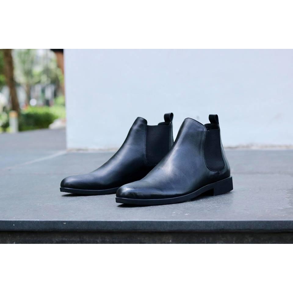 Giày Nam - Giày Cao Cổ Da Trơn-Chelsea Boots