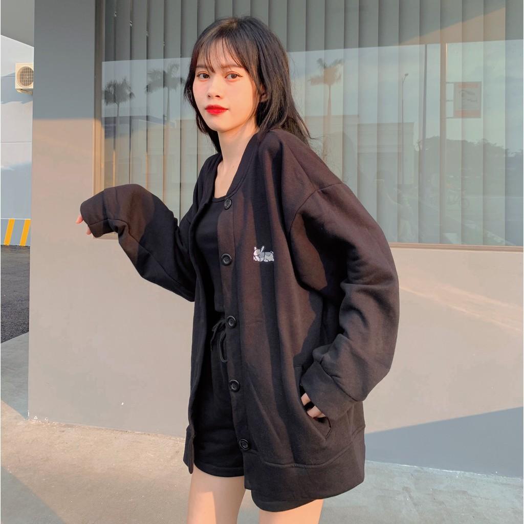 Áo Khoác Nỉ Form Rộng Bomber PUPPY Ulzzang