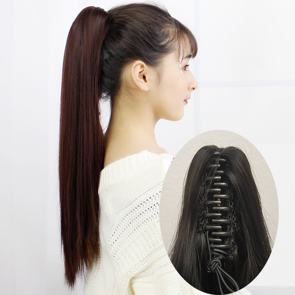 Ngoạm tóc giả thẳng dài 60cm N159 ❤️FREESHIP❤️ tóc giả ngoạm kẹp, quặm tóc giả, ngoạm tóc giả