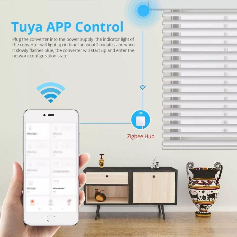 Động cơ rèm cuốn Tuya Zigbee 3.0 ZM25 sử dụng Pin