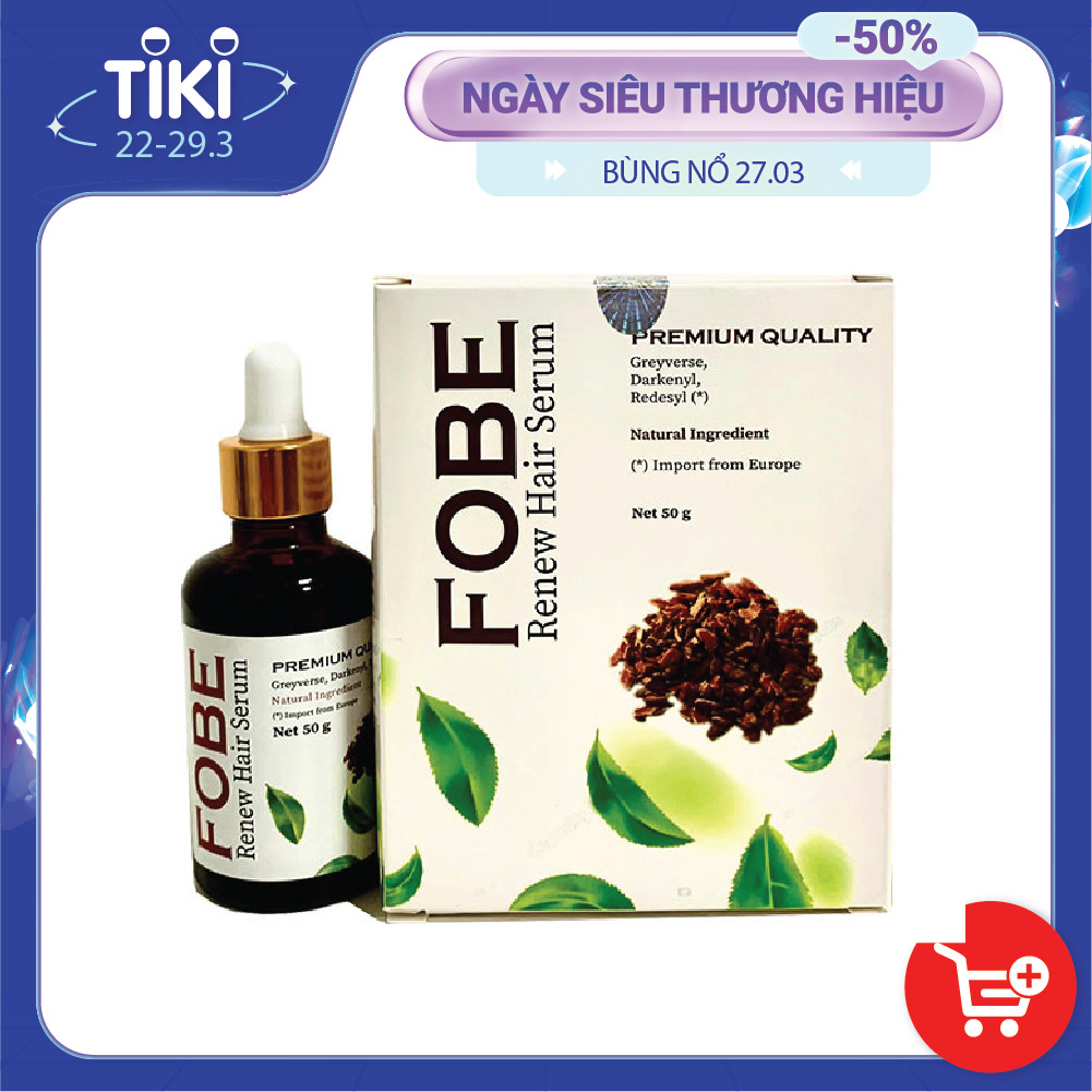 Serum Giúp Đen Tóc Làm Chậm Bạc Tóc Cung Cấp Dưỡng Chất Chân Tóc Fobe Hair 50ml