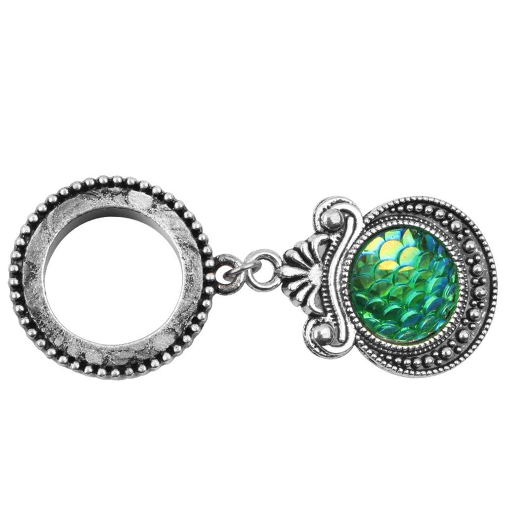 Ear  Tunnel Green Fish Scale Dangle Ear Expander Ear Piercing