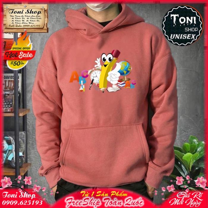 ÁO HOODIE ABC BÚT CHÌ Nỉ Ngoại Cao Cấp - In Pet Siêu Bền Siêu Đẹp (HD6040 - Kèm Ảnh Thật) (TONI SHOP