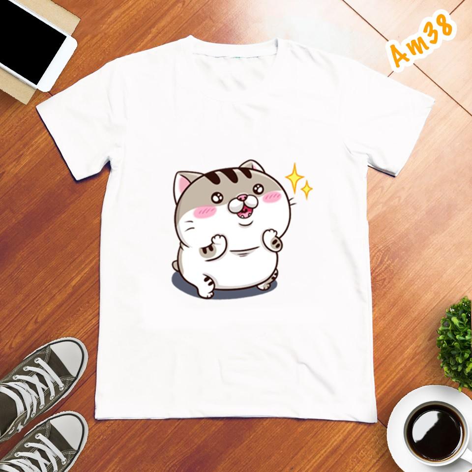 Áo thun Unisex Mèo Ami Bụng Bự Siêu Dễ Thương