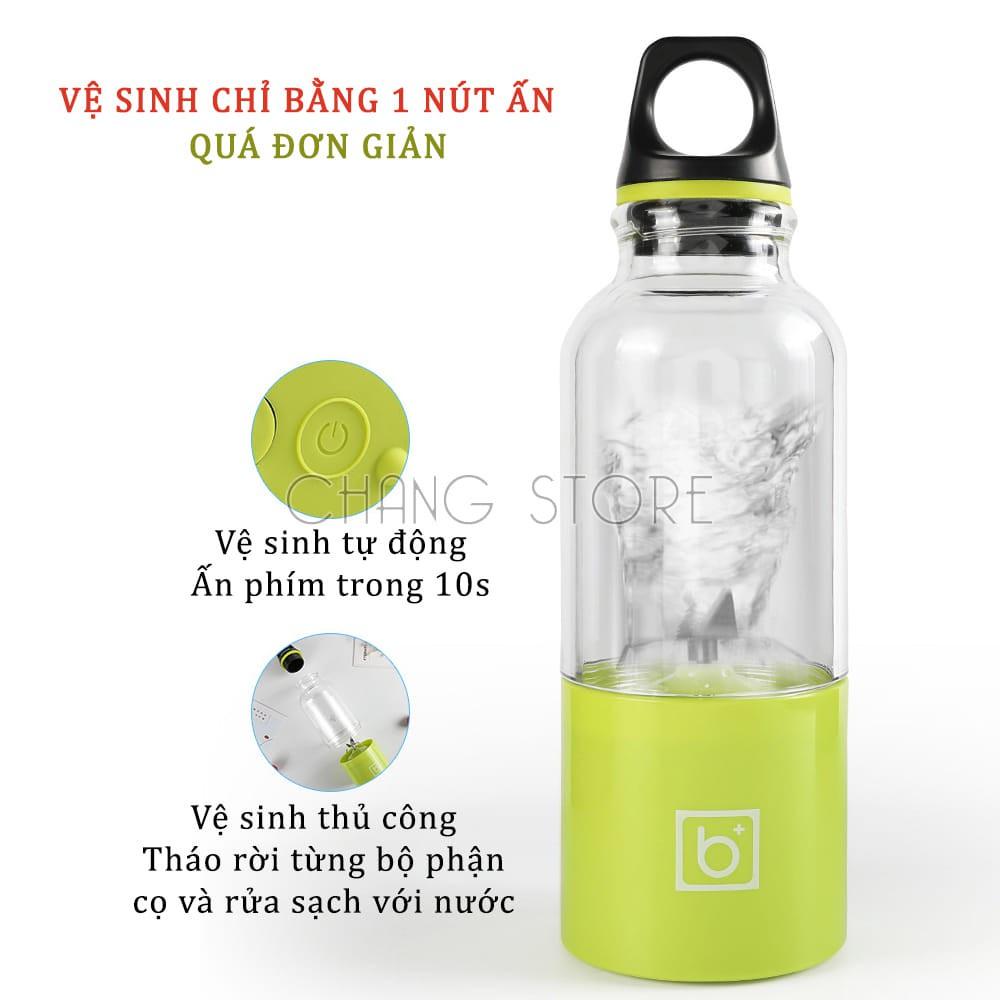 Máy xay sinh tố cầm tay Bingo, 4 lưỡi dao, sạc pin cổng USB