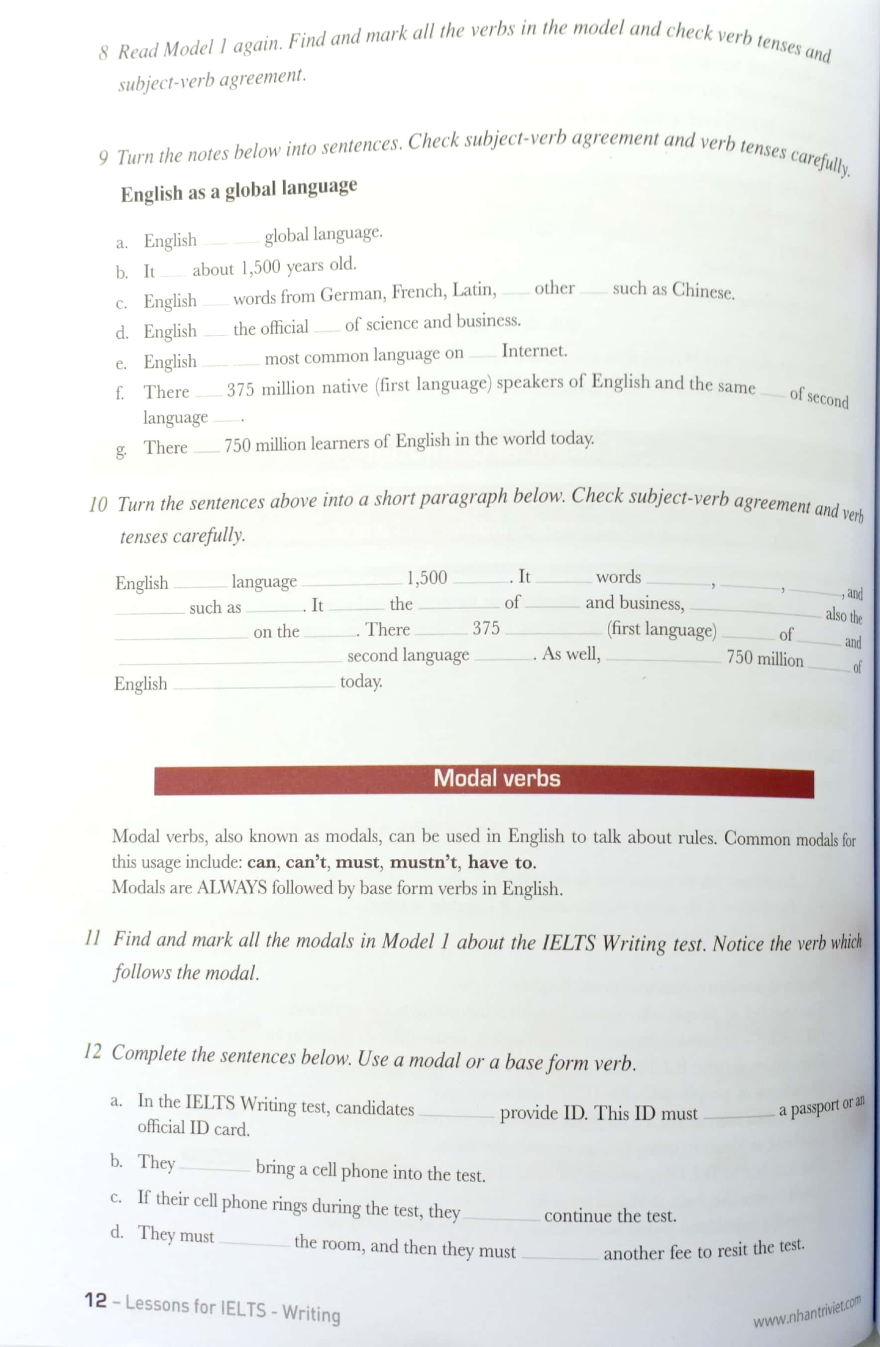 Sách Lessons For IELTS Writing (Tái Bản)