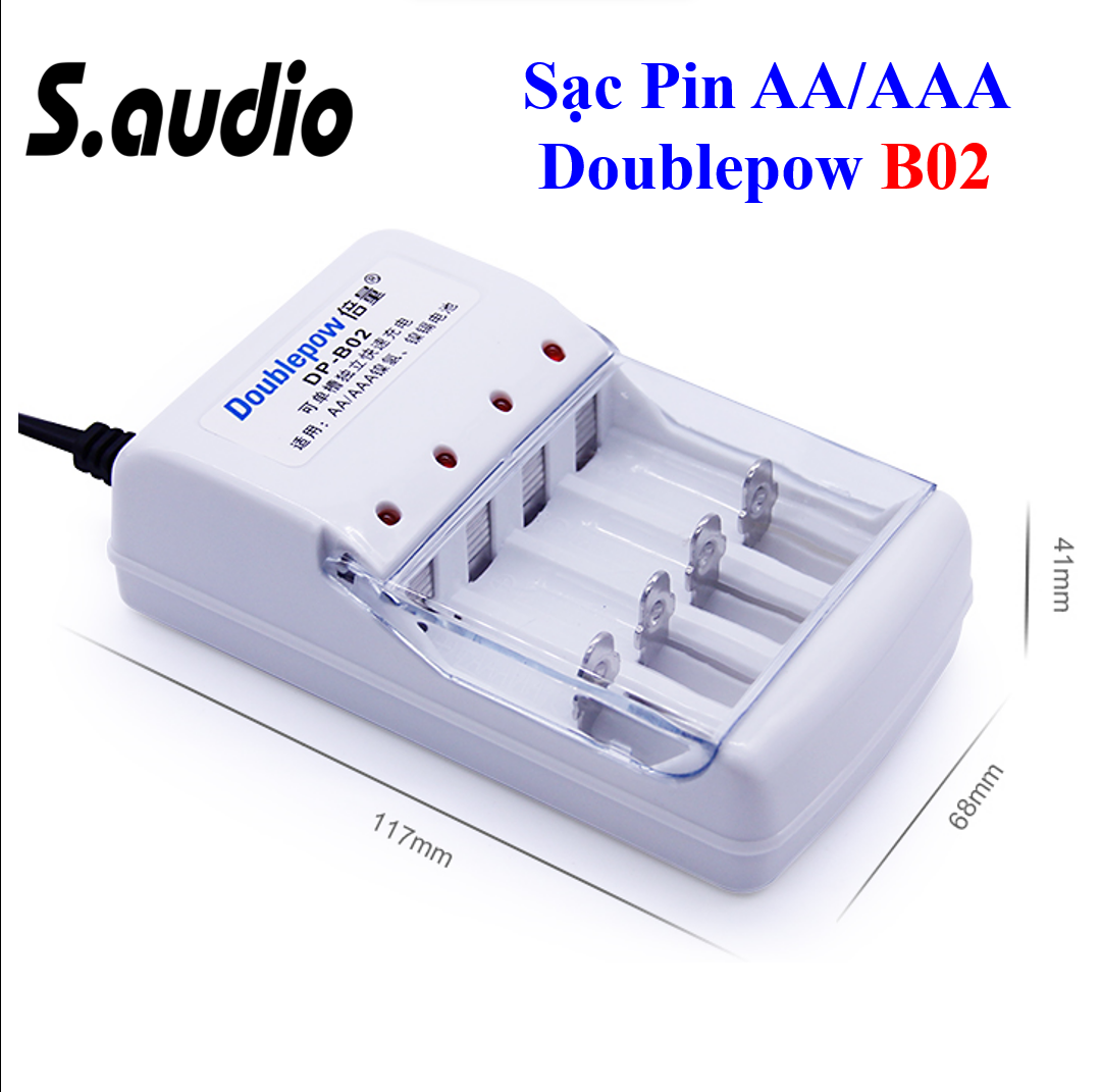 Combo 4 Pin sạc AA 1200mah và sạc đa năng Doublepow DP-B02