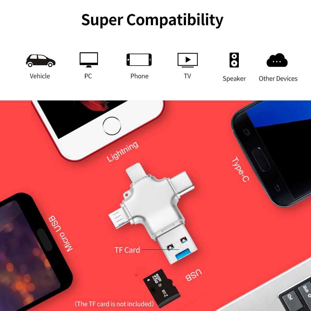 Đĩa OTG U yvonne Y23 USB2.0 U Disk 64GB USB Micro USB Type-C tốc độ cao bốn trong một cho điện thoại / PC / máy tính xách tay