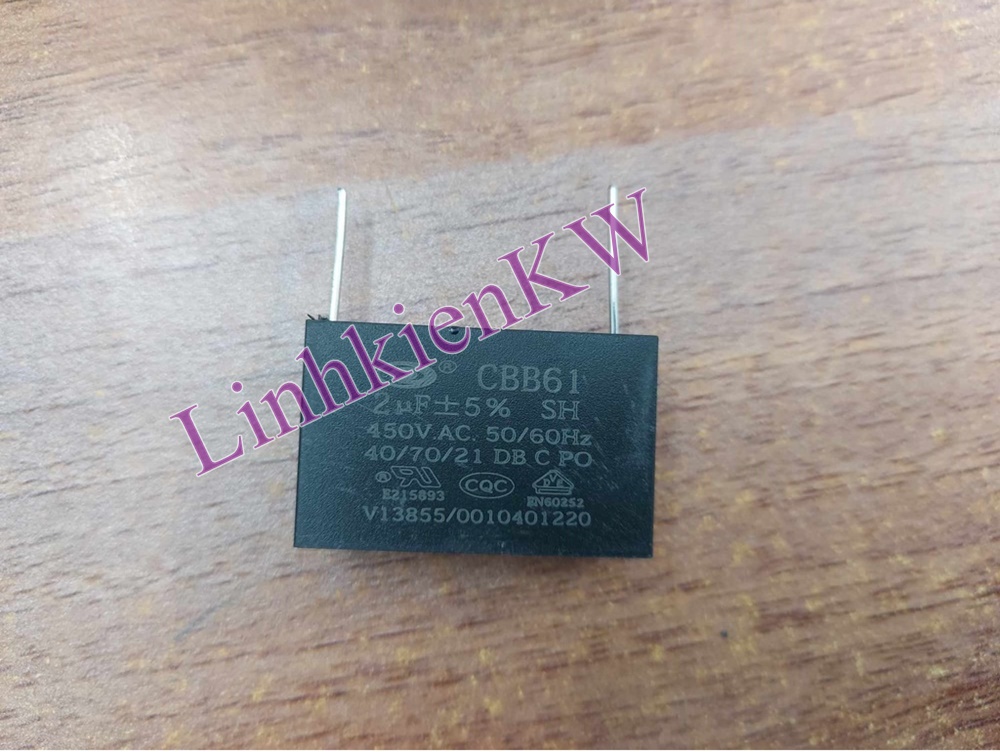 Tụ Quạt CBB61 2uf 450v chân kim cắm mạch mới !