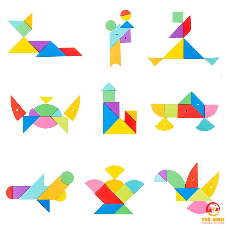 Đồ Chơi Xếp Hình Gỗ Tư Duy Tangram Tuệ Minh – Sách Ghép Hình Trí Uẩn Giúp Bé Luyện Khả Năng Học Toán Và Ngôn Ngữ