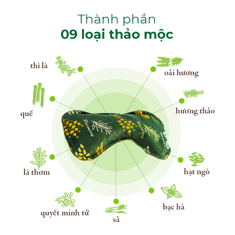 Túi Chườm Mắt Thảo Dược - ATZ Organic - Nóng Lạnh Đa Năng - Giảm Đau Đầu, Nhức Mỏi Mắt