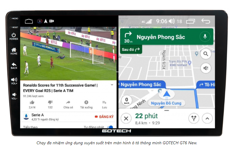 MÀN HÌNH Ô TÔ THÔNG MINH GOTECH GT6 NEW
