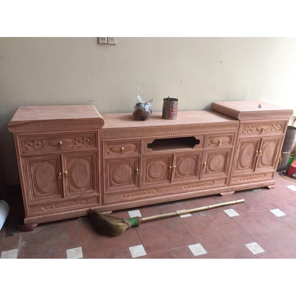 Kệ tivi mõ lồi gỗ hương đá