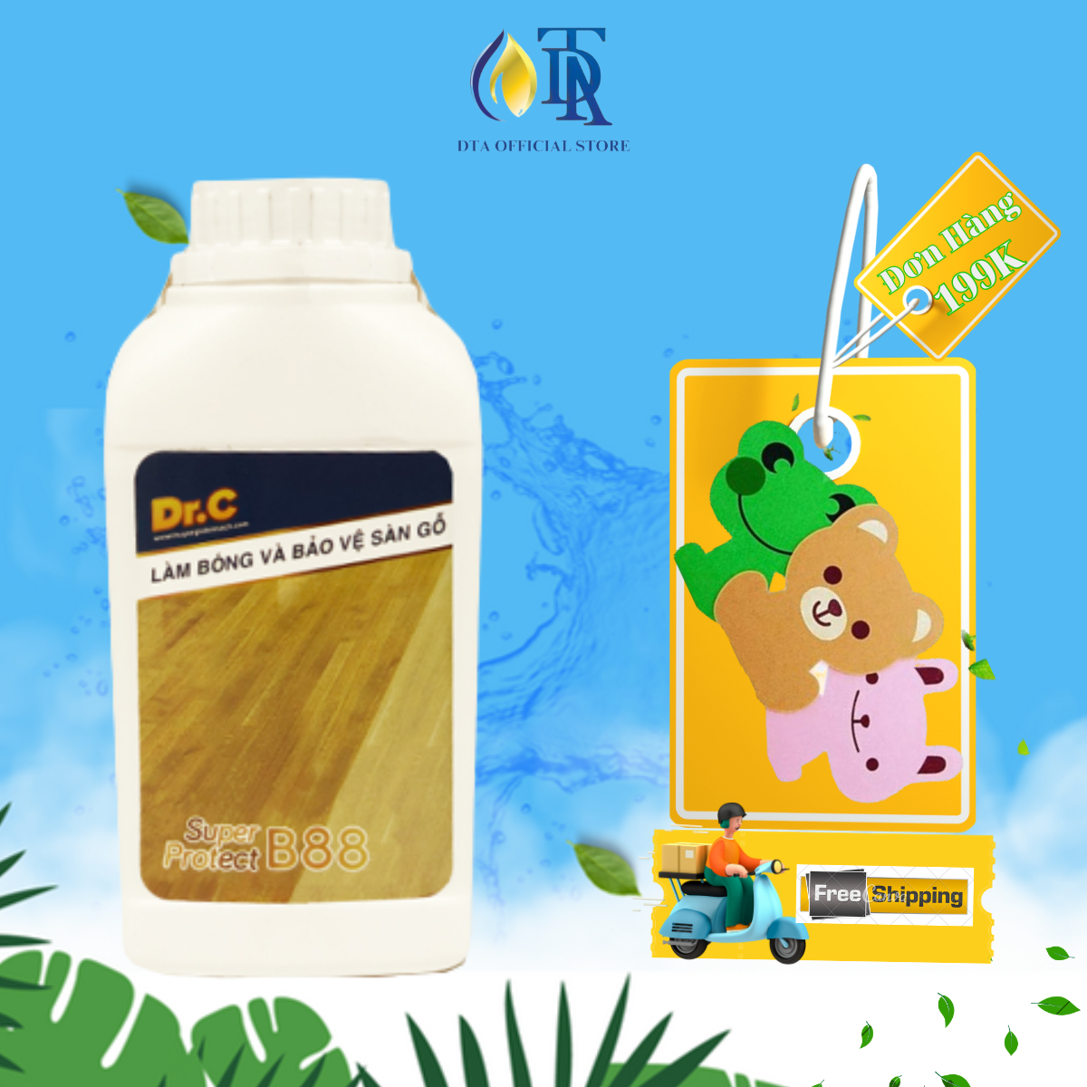 Dung Dịch Phủ Bóng Dr.C B88 500ml, Phục Hồi Độ Bóng,Đồ Nội Thất, Sàn Gỗ,Tạo Lớp Bảo Vệ Sàn, Chống Trơn Trượt Sàn Gỗ