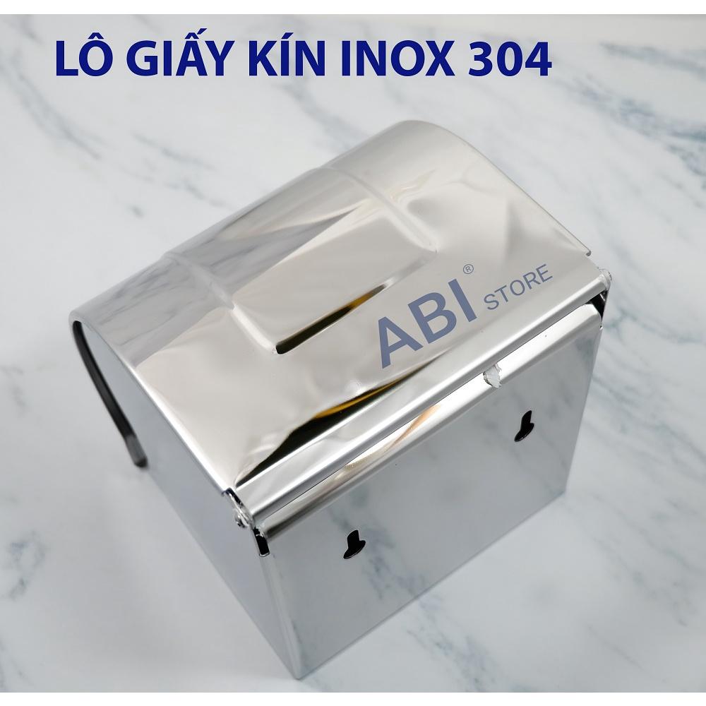 Hộp đựng giấy vệ sinh inox 304 xịn loại dày, lô giấy nhà tắm gắn tường hàng đẹp siêu bền