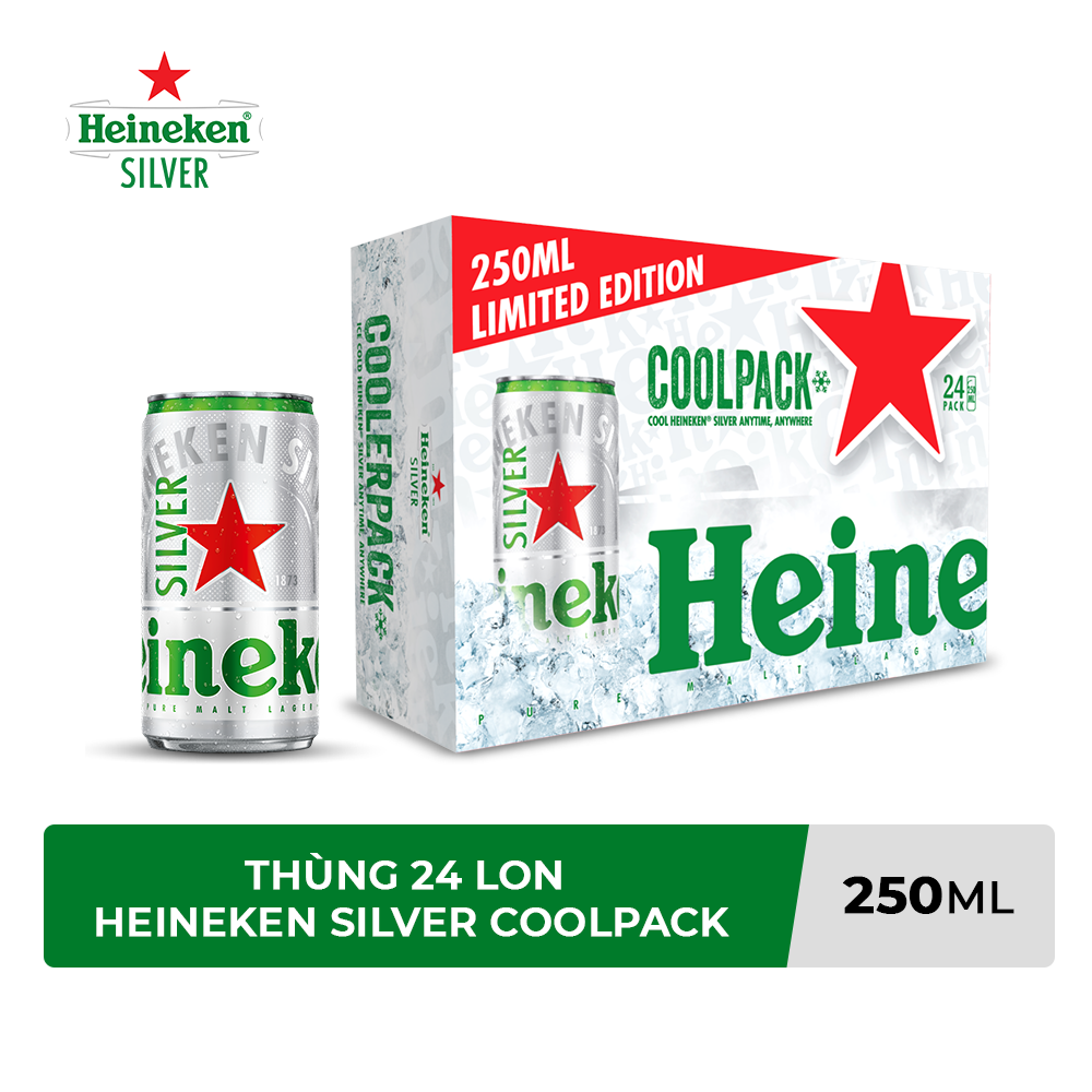 Mua Thùng 24 lon bia Heineken Silver Coolpack 250ml/lon tại Tiki ...