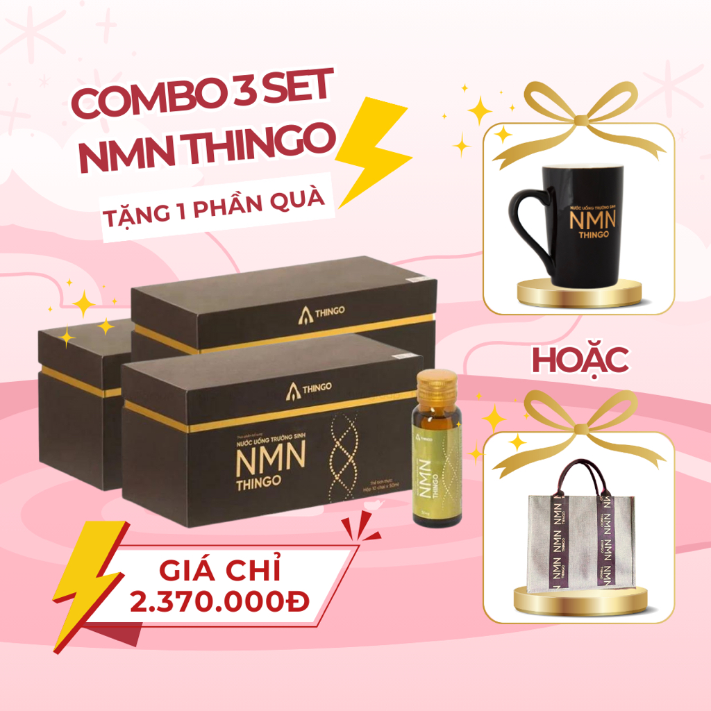 [LIỆU TRÌNH 1 THÁNG + TẶNG QUÀ] Nước Uống Trường Sinh NMN Thingo Trẻ Hóa Làn Da - Shop Chính Hãng