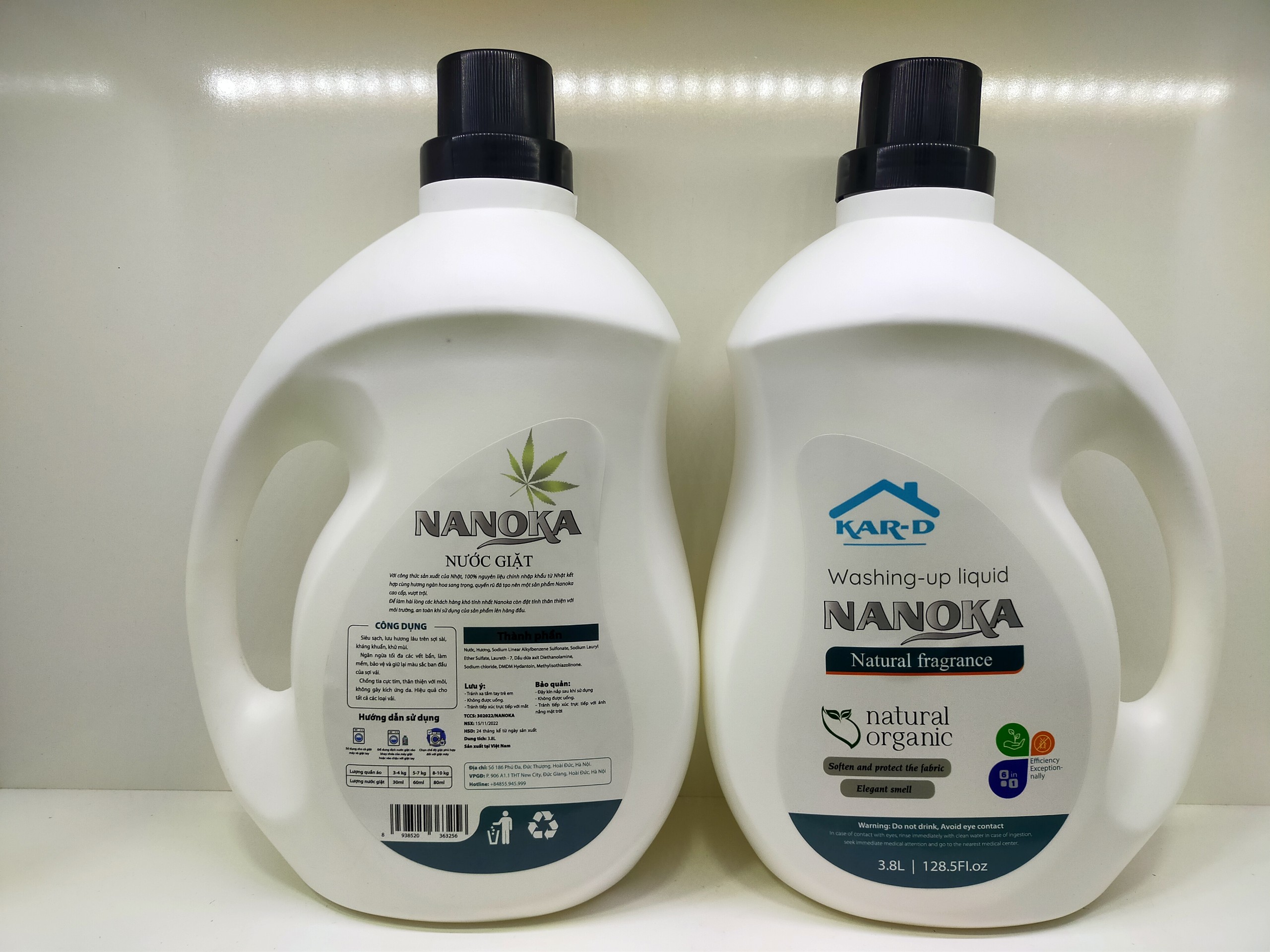 Nước giặt quần áo Nanoka 3,8L [Hàng chính hãng]