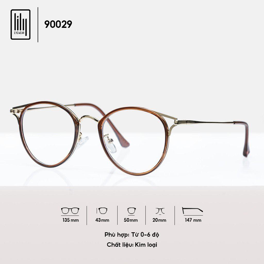 Gọng kính nữ mắt mèo LILYEYEWEAR chất liệu kim loại thiết kế mới lạ màu sắc thời trang 90029