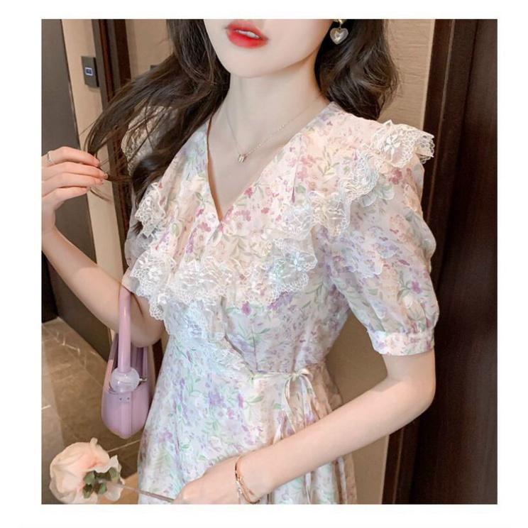 ĐẦM XÒE HOA PHỐI REN CAO CẤP