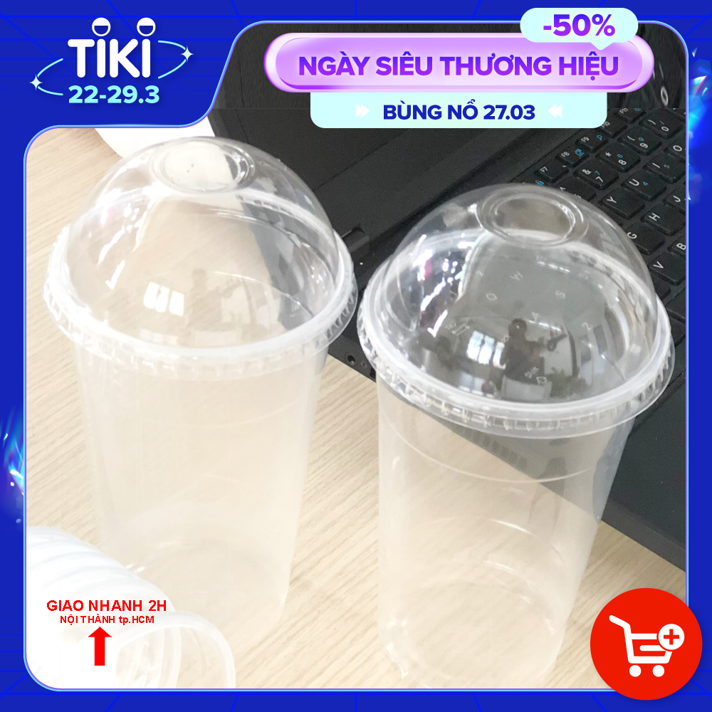 50 Ly Nhựa HỮU PHONG Cao Cấp 700ml Kèm Nắp Cầu Dùng 1 Lần, An Toàn, Đựng Nước ép, Trà sữa (Tặng Móc khóa KETILO)