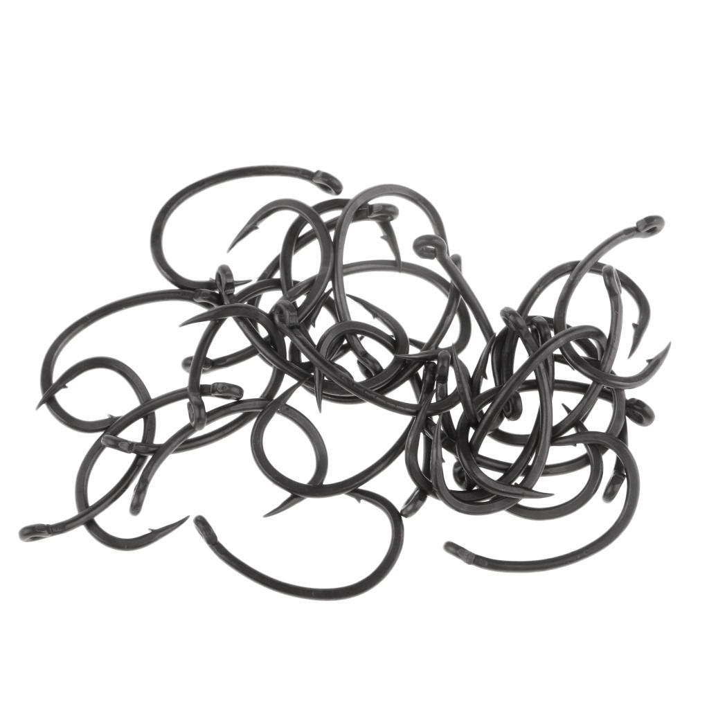 60Pcs High Carbon Steel Fishing Hooks Barbed Hooks Circle Hooks