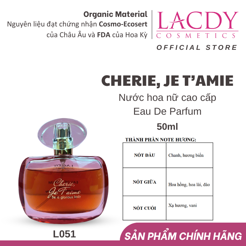 Nước Hoa Nữ Lacdy Chérie,Je T'Aime 50ml-L051