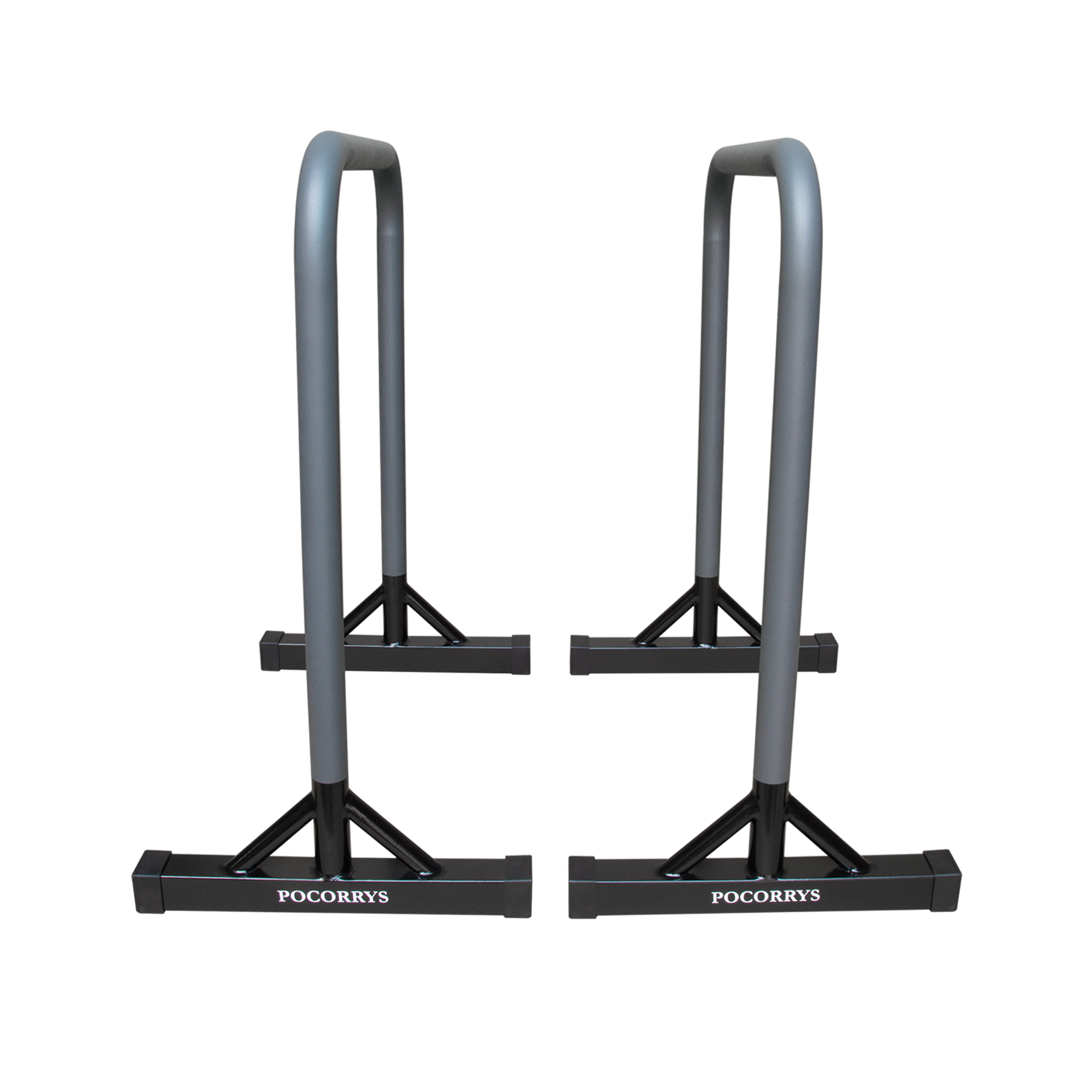 Xà kép Parallettes Dip cao 90cm, Pocorrys PAD-03, Màu ghi chân đen