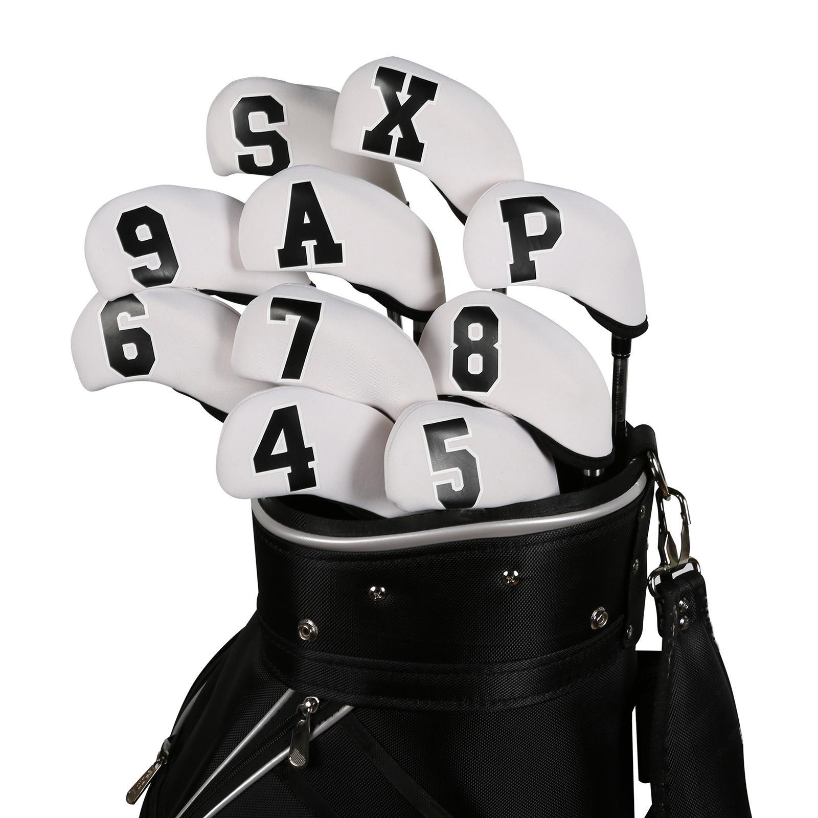 10x Golf Iron Covers, Number Tag PU Wrap Golf Iron Headcovers for Outdoor Sports Men