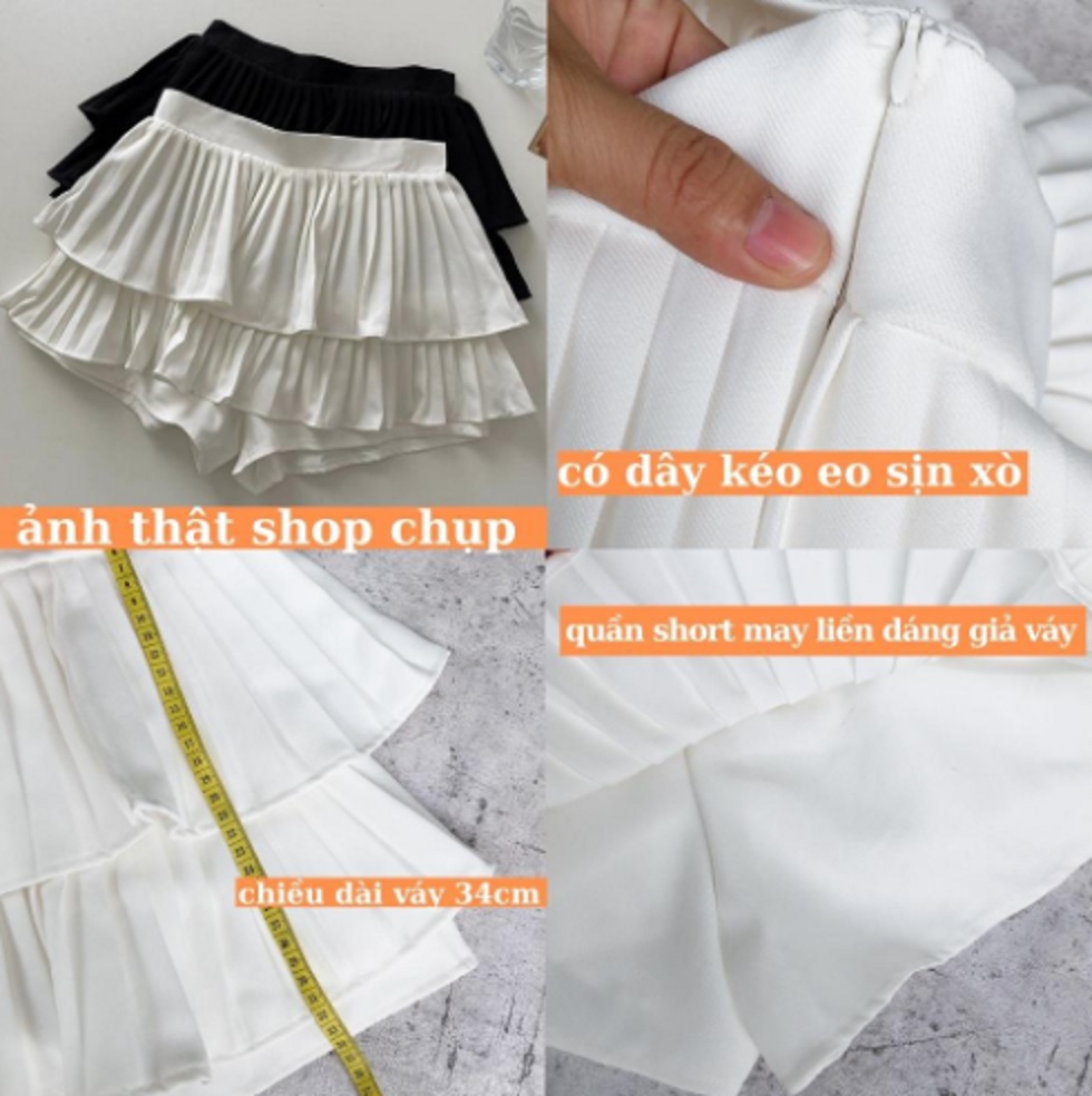 Chân Váy Xếp Ly 2 Tầng Siêu Hot Có Kèm Quần Trong