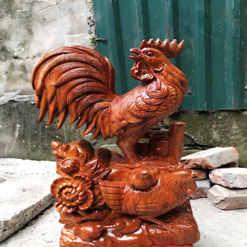 Tượng Điêu Khắc Gia Đình Gà Trống
