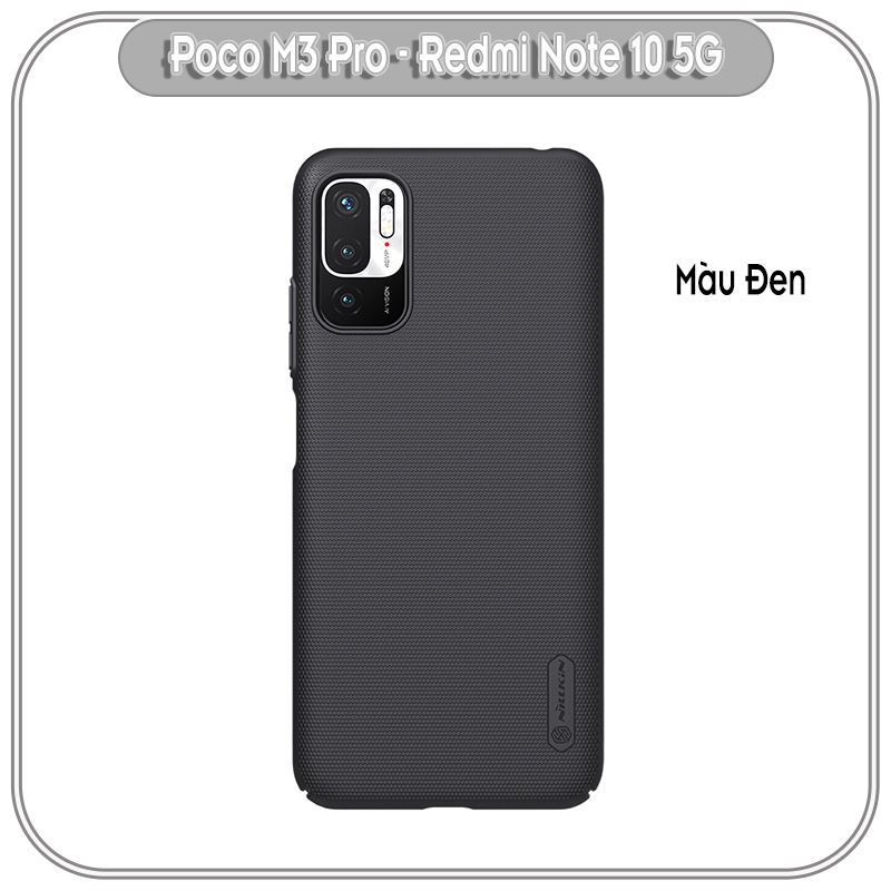Ốp lưng cho Xiaomi Poco M3 Pro - Redmi Note 10 5G Frosted Shield nhựa PC cứng Nillkin , Vân nhám , chống vân tay - Hàng nhập khẩu