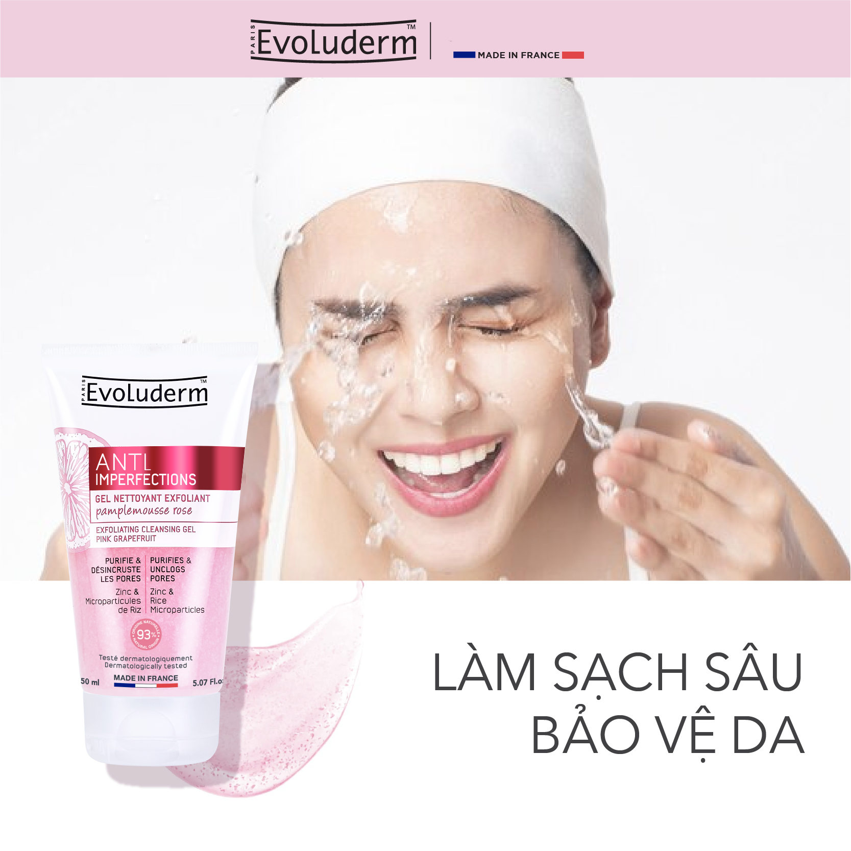 Gel rửa mặt kiêm tẩy tế bào chết tinh chất bưởi hồng danh cho da dầu mụn 150ml