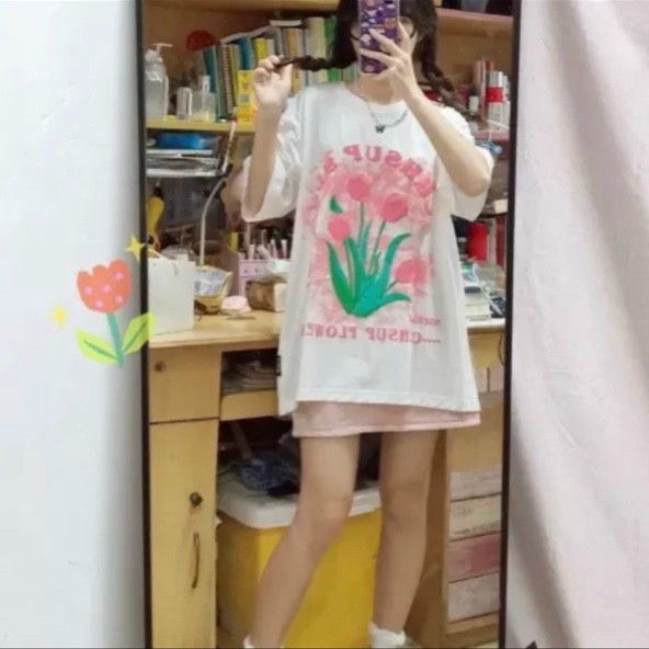 [ IN NỔI ] Áo thun tay lỡ form rộng in hình hoa CRHSUP FLOWER b - phông ulzzang oversize unisex nam nữ, Áo phông cotton tay lỡ HOA TULIP CRH ulzang siêu xinh, Áo Ngắn Tay Oversais Hàn Quốc Thường Ngày In Hoa Cho Nam nữ