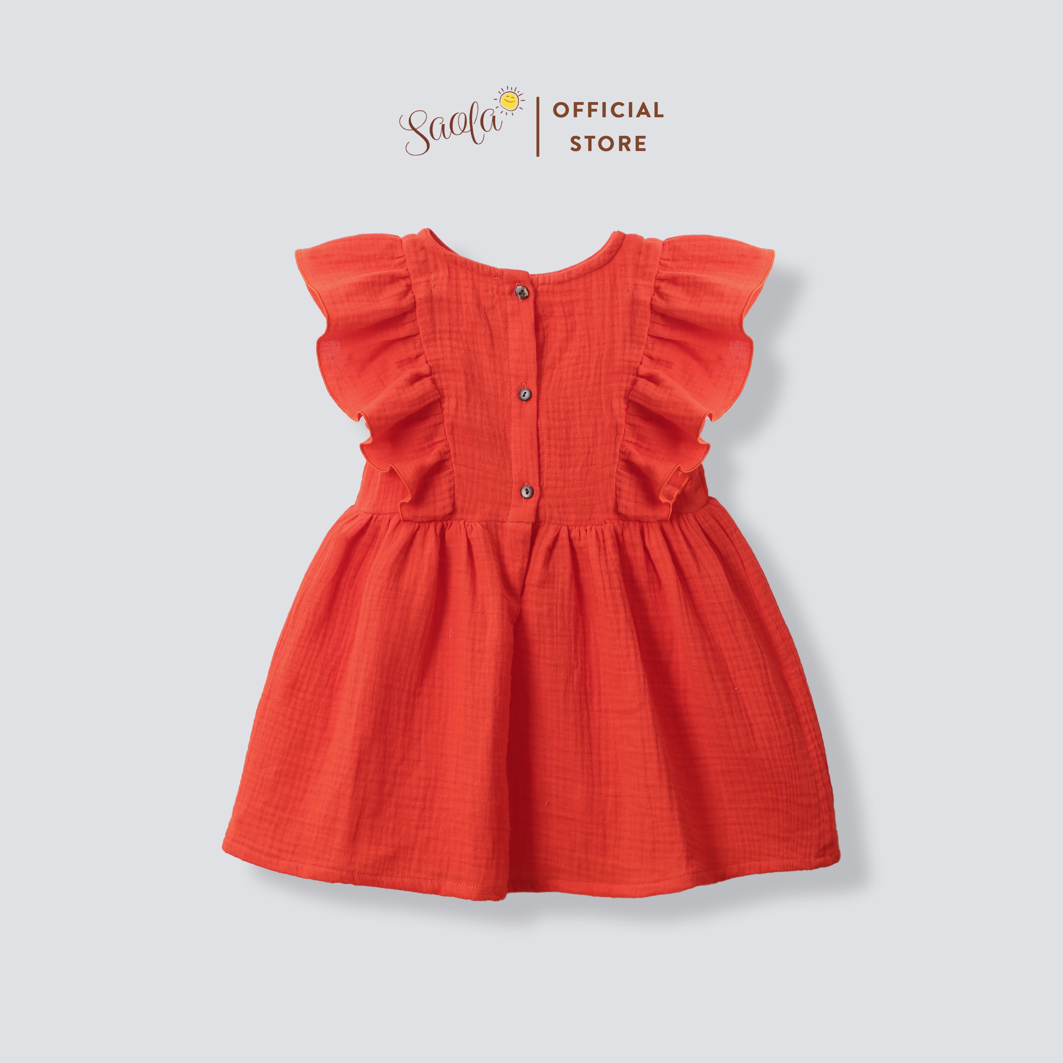 Váy Bé Gái Cổ Tròn Ráp Bèo Xinh Xắn Cho Bé Gái  - ANTONELLA DRESS - DRM039 - SAOLA KIDS CLOTHING