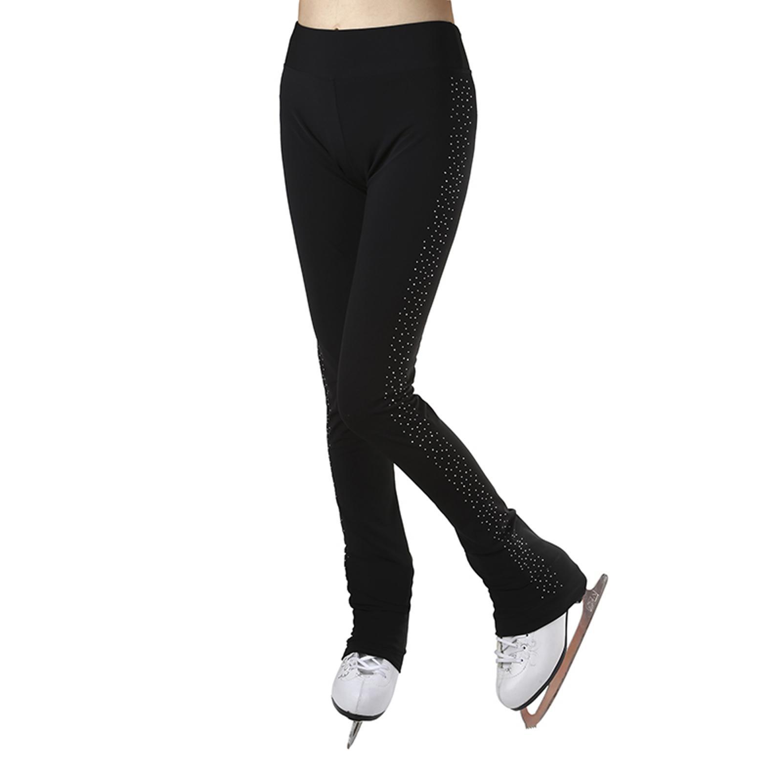 Figure Ice Figure Skating Polar Fleece Warm Pants Sportswear - Black