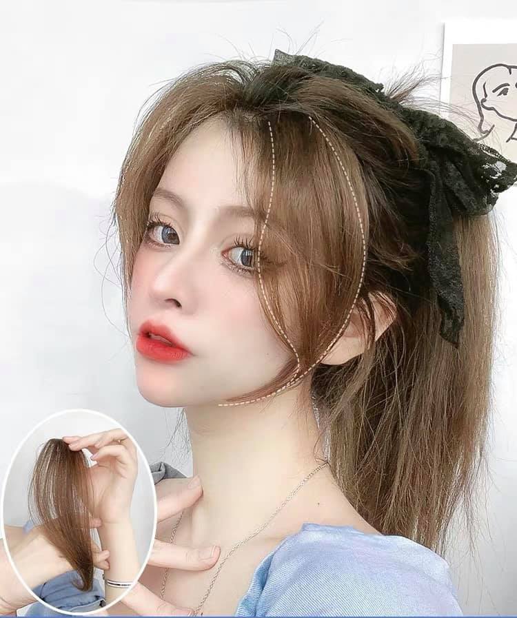 Tóc giả nữ mái bay, mái cài, mái giả, tóc mái dài