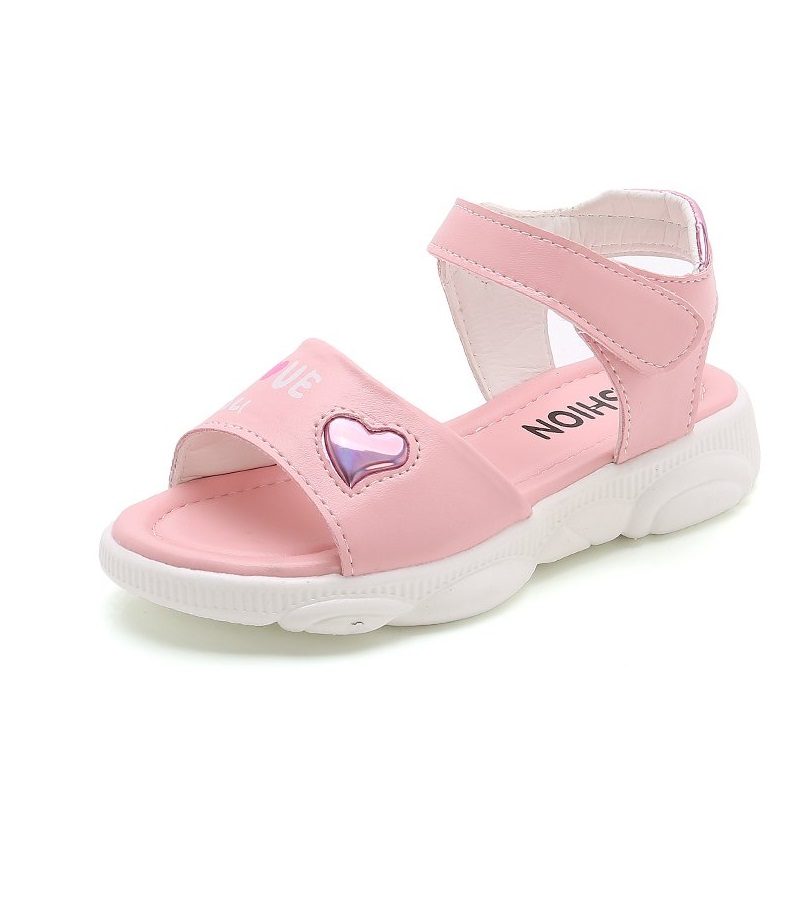 Giày sandal bé gái 3 đến 10 tuổi 2 màu trắng hồng dễ thương ES006