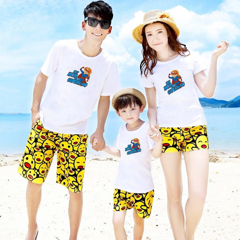 Áo thun gia đình đẹp in mẹ là siêu nhân dễ thương cao cấp