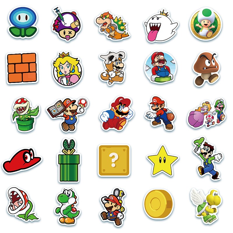 Sticker 50 miếng hình dán Mario SetC