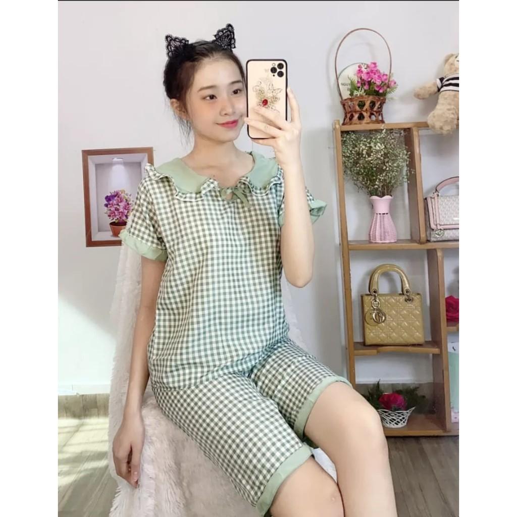 Bộ kate lụa, quần lửng mặc nhà dễ thương - ảnh thật Shop tự chụp
