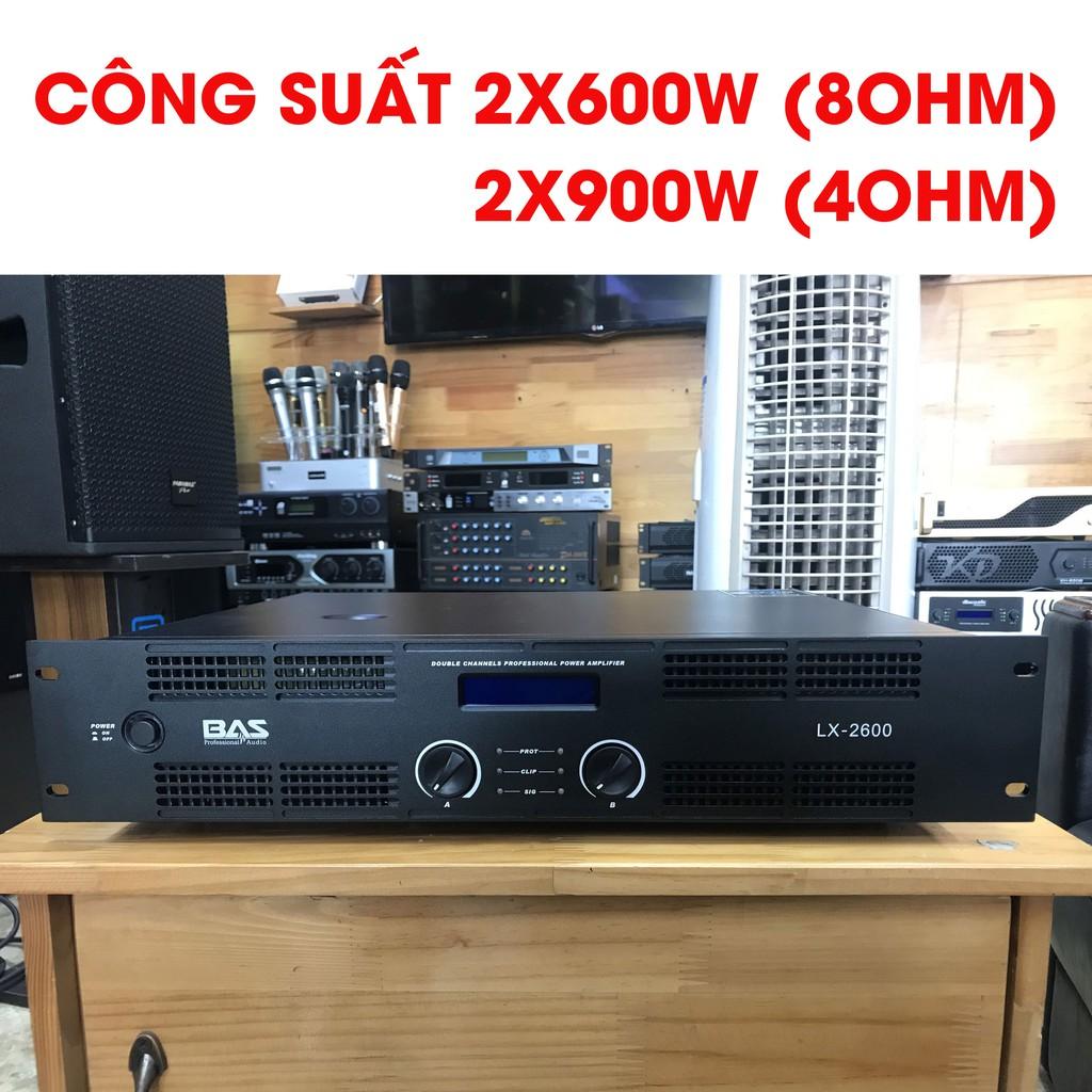 Công suất BAS LX 2600, đẩy 2 kênh 600W/1kênh. Đẩy chuyên dành cho dàn karaoke gia đình. Hàng nhập khẩu