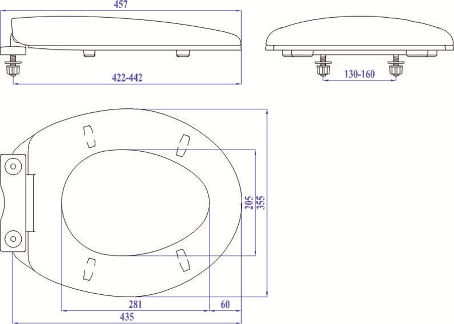 Nắp nhựa màu xanh cốm rơi êm cao cấp thay thế cho các loại bồn cầu INAX thân ngắn 117-108