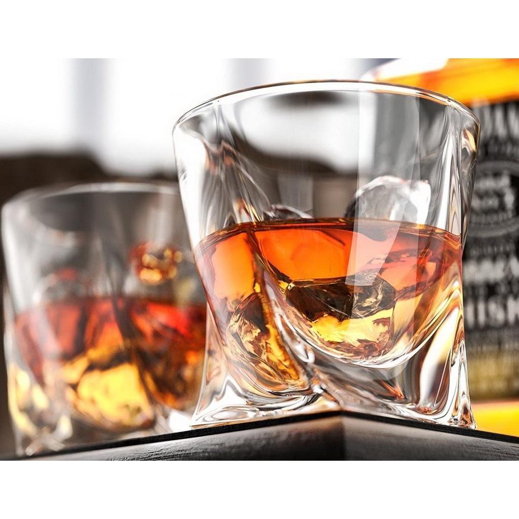 Bộ 6 Cốc Pha Lê Bohemia Quadro Whisky, Dung Tích 340ml, Nhập Đức