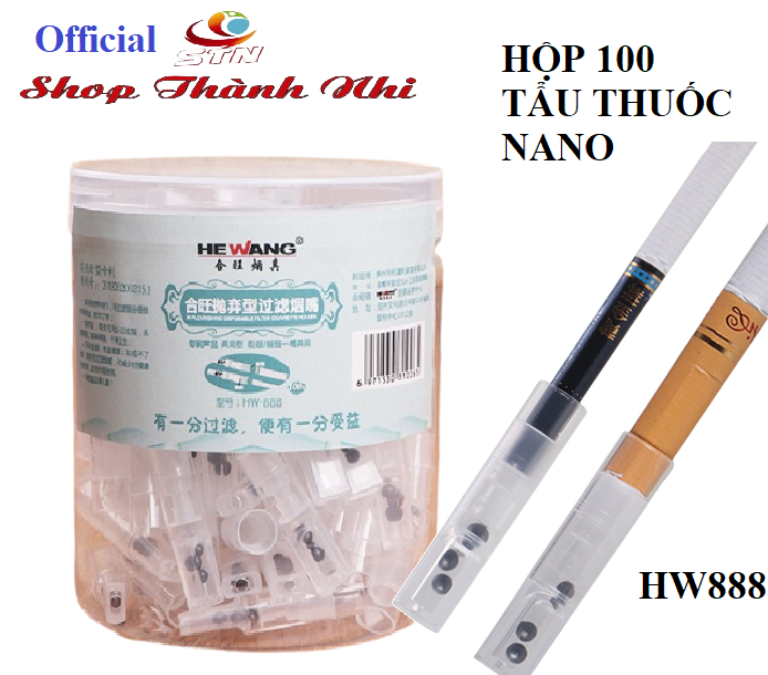 Hộp 100 đầu tẩu thuốc cao cấp tinh thể nano khoáng hoạt tính, HW888- Shop Thành Nhi